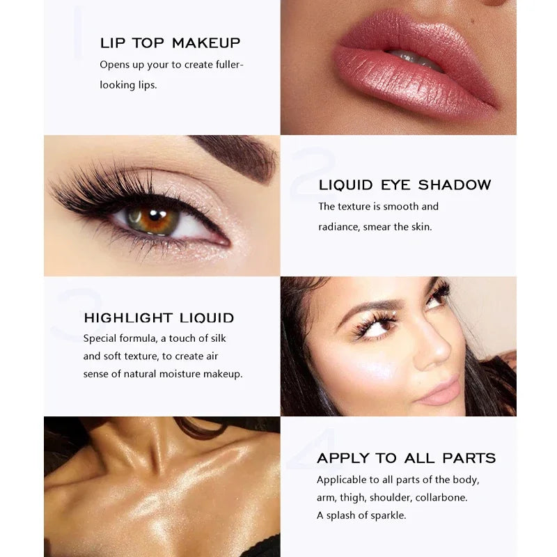 Liquid  Highlighter Face Contouring Pearlescent Makeup Brightener Bronzer Glow Body Face Contour Shimmer Cosmetics