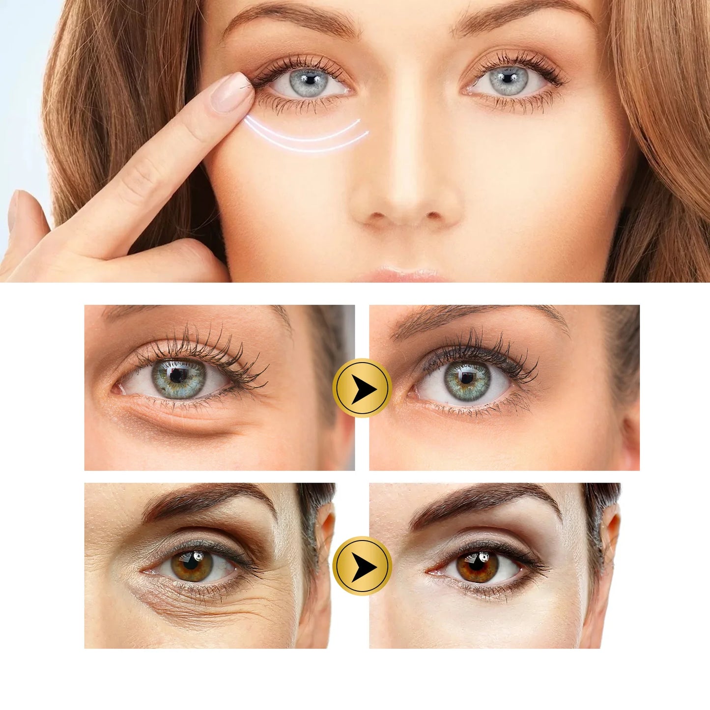 EELHOE Gold Collagen Crystal Eye Mask Firming Eye Puffs Dark Circles Moisturizing Eye Stickers Skin Care Products