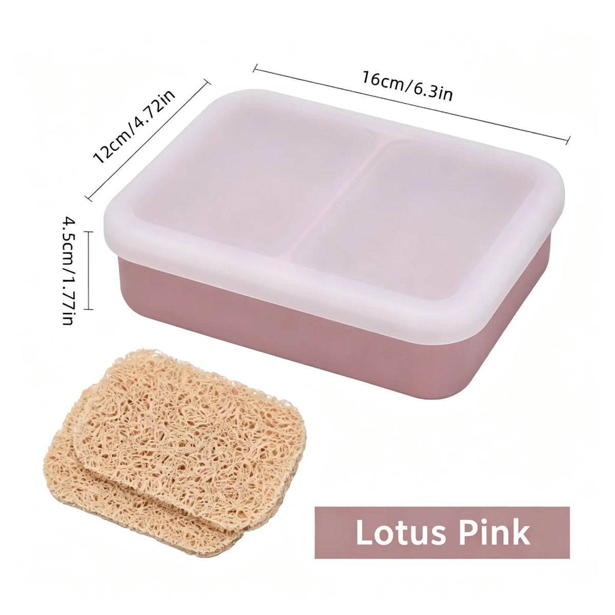 Portable Travel Soap Dish with Lid, Dual Compartment Silicone Drain Soap Box, Double Layer Waterproof Soap Holder with Drain Mat