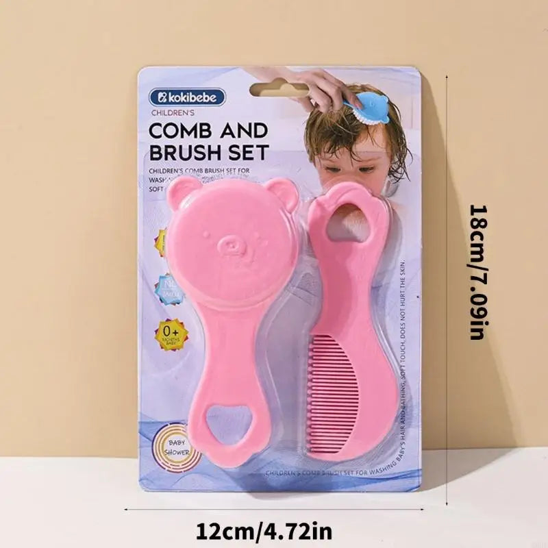 2Pcs Infant Comb and Brush for Newborns Daily Grooming and Travel Use 69HE