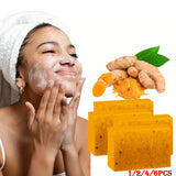 1/2/4/6Pcs Turmeric Kojic Acid Handmade Soap Scrub for Exfoliation, Moisturizing, Deep Cleansing, Spot Removal, Acne Removal