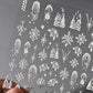 2pcs 5D Christmas Nail Stickers Waterfall Snowflakes Santa Claus Elk Gingerbread Nail Decals  Embossed Winter  Xmas Manicure Set