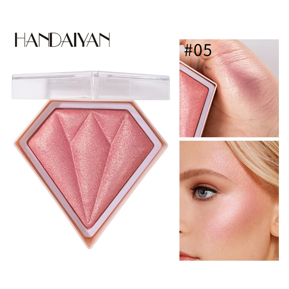 Natural Diamond Highlighter Powder 5 Color Shimmer Contour Nose Shadow Brightening Face Makeup Cosmetics Palette