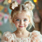 2Pcs Cat Ear Bow Hair Clips Elegant Pearls Rhinestone Hairpins Ribbon Barrette For Girls Children Headdress Hair Accessories