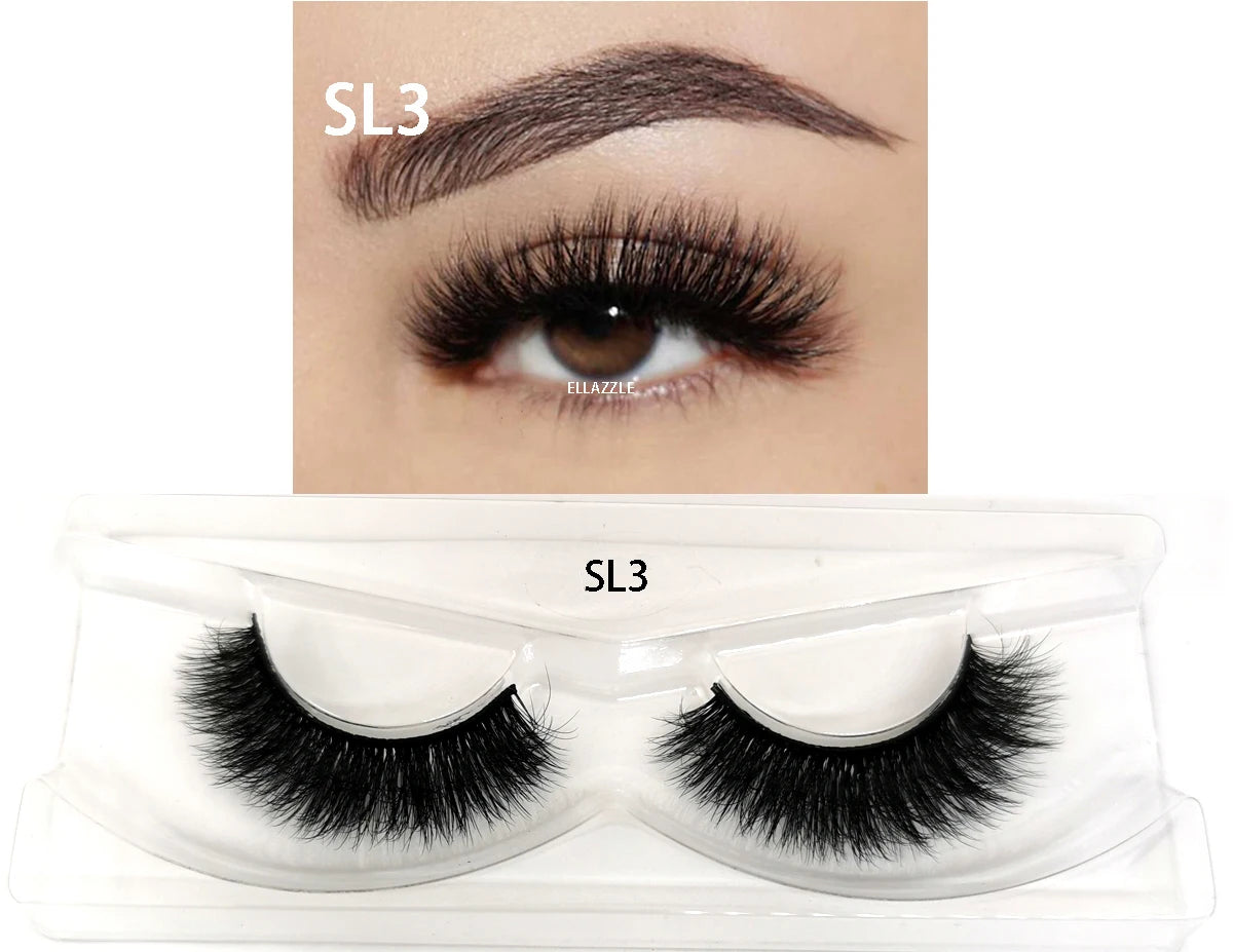 1 Pairs Makeup Eyelashes 3D Mink Lashes Fluffy Soft Wispy Natural Cross Eyelash Extension Reusable Lashes Mink 5D False Eyelash