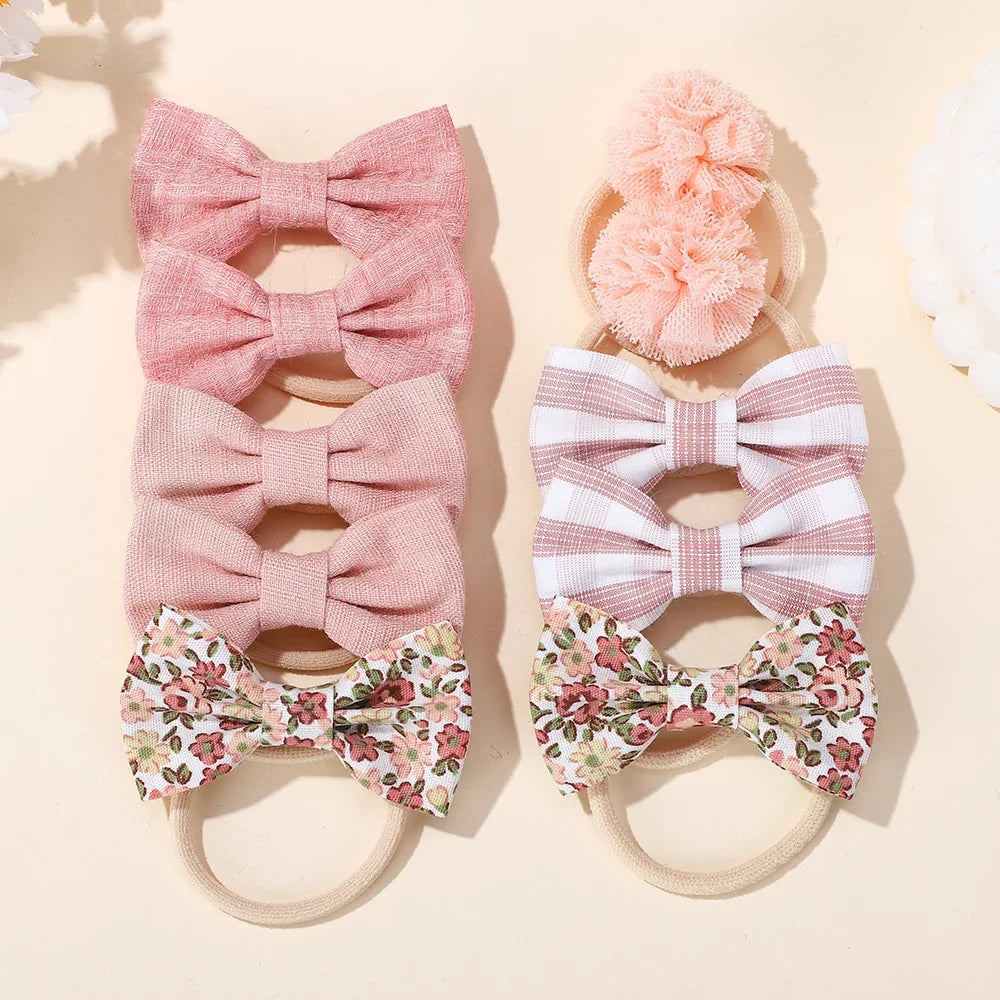 10Pcs/Lot Sweet Hair Band for Baby Girls Hair Ties Bows Elastic Rubber Band Flower Small Ball Scrunchies Kids Hair Accessories