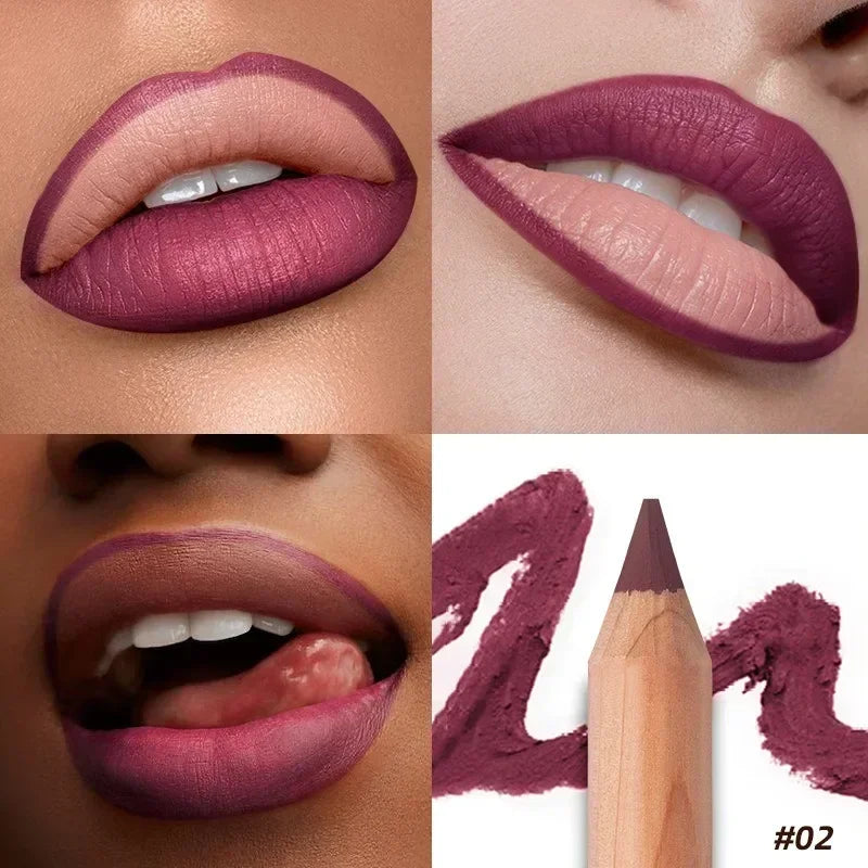 Nude Matte Lipstick Pencil 8 Colors Nude Matte Lipstick Pencil Velvet Contour Lip Liner High Pigmented Lip Liner Lip Makeup Tool