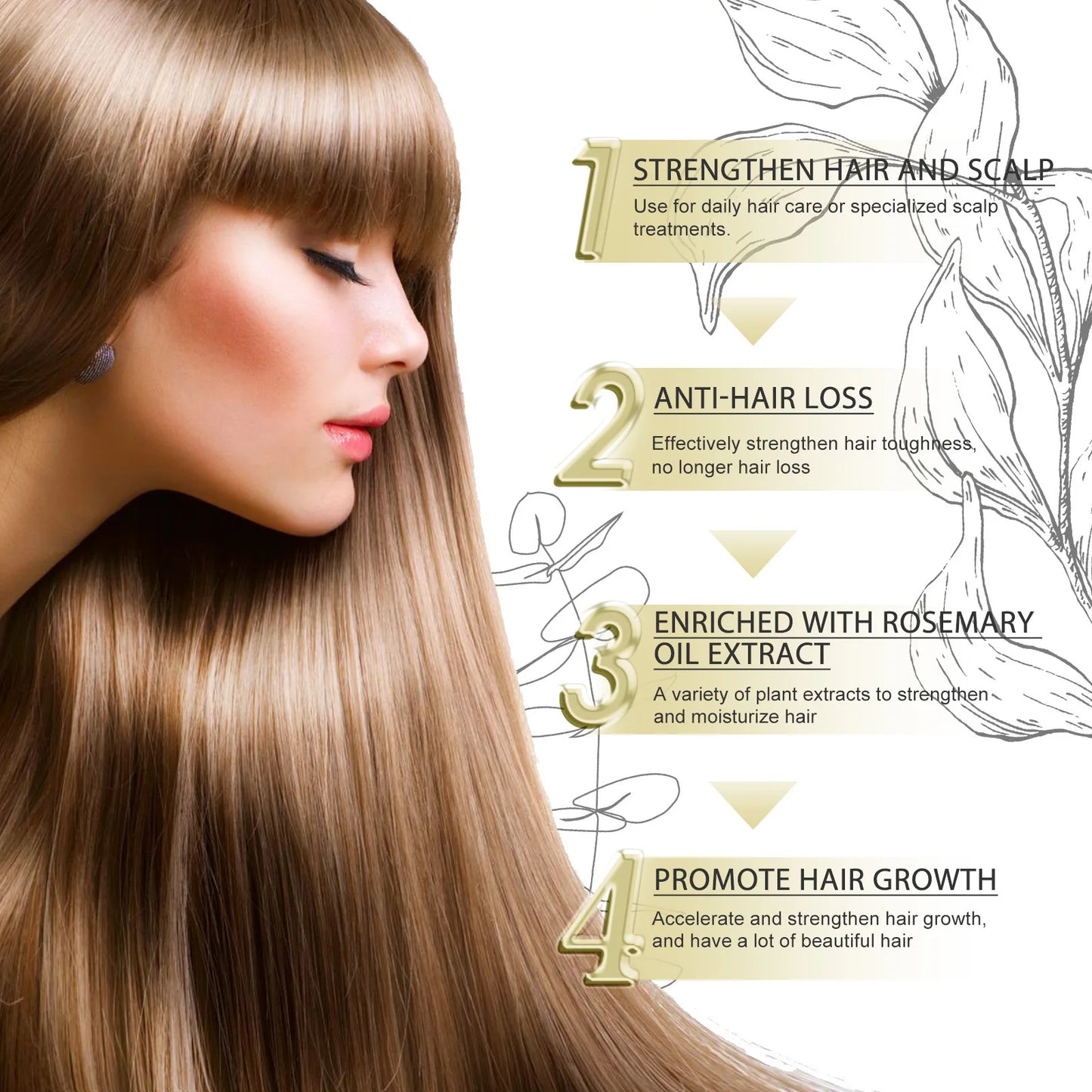 EELHOE Rosemary Oil Hair Growth Products Anti Hair Loss Treatment Volume Hair Thickener Strengthening Rosemary Essential Oil