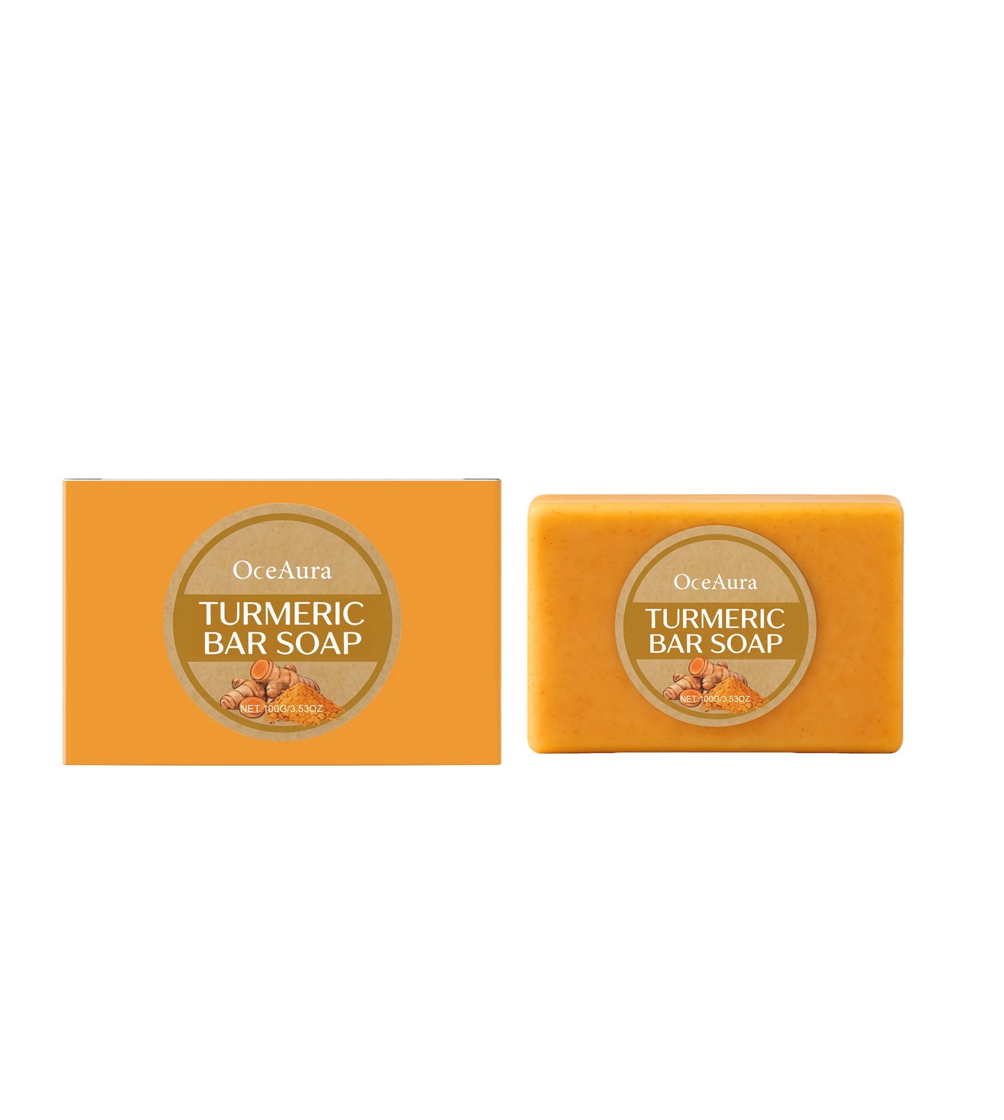 Organic Turmeric Soap Handmade Soap Natural Skincare Bar For Moisturizing And Exfoliating Body Face Cleaning Skin Gentle Care