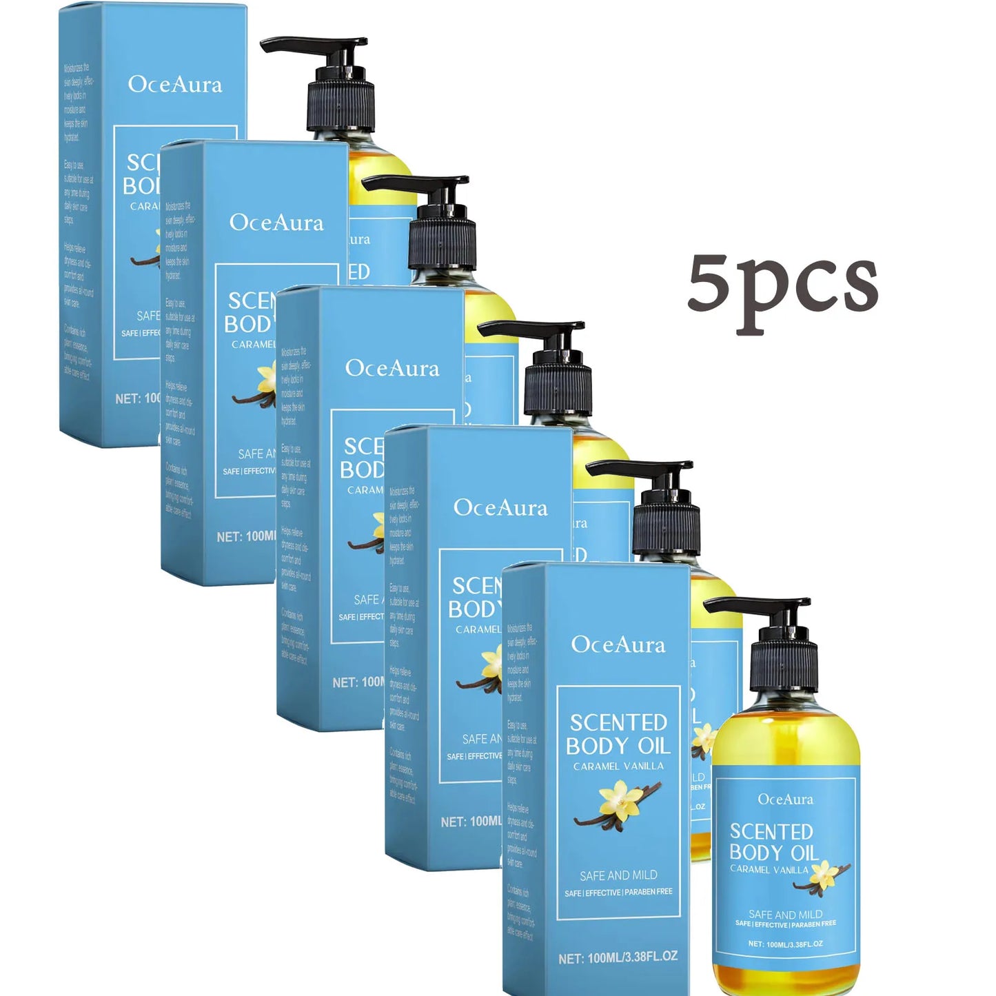 Vanilla Body Massage Oil Improve Moisturizing Relieve Stress Strengthen Nourishing Muscle Relaxing Body SPA Plant Essential Oils