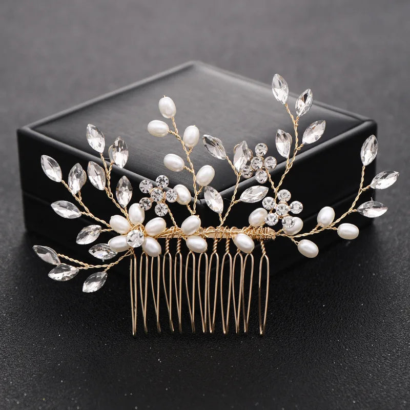 Wedding Comb Head Jewelry Bride Hair Clips Headpiece Crystal Women Tiaras Bridal Hair Accessories Women Hair Ornaments SL
