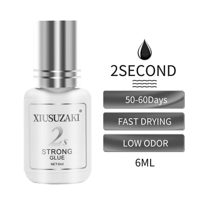 XIUSUZAKI 6ml False Eyelash Extensions Glue 0.5s 1s Fast Drying Black Transparent Lash Adhesive Glue Low Irritation Eyelash Glue