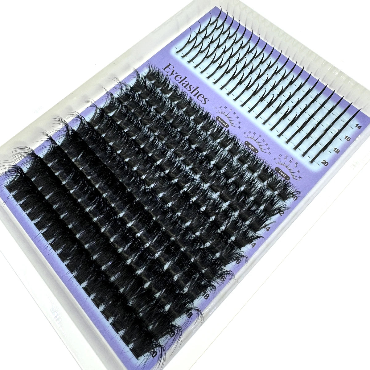 15Rows Lash Clusters Spikes Eyelash Extensions Spiky Lashes Extension Thick Individual Cluster Lashes with Spikes&Bottom Lashes
