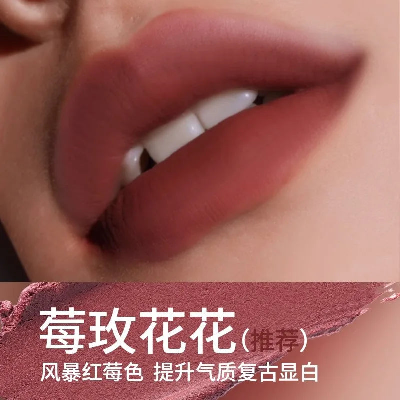 HYNTOOR Gothic Lip Gloss Pure Black Silver Matte Moisture Mirror Finish Low Saturation Long-Lasting Halloween Makeup