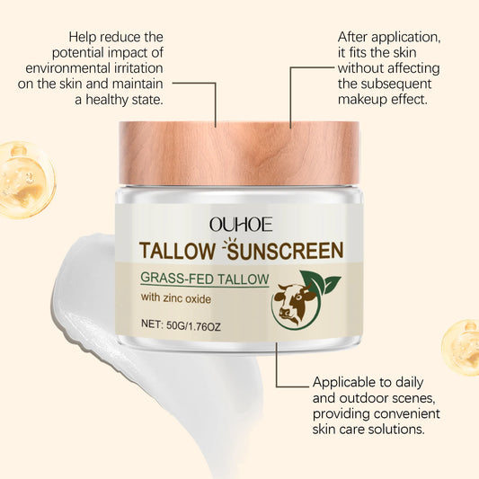 Ouhoe Moisturizing Sunscreen Tallow Balm Prevent UV Refreshing Non-greasy Reduce Dryness Promote Skin Health Sunscreen Cream