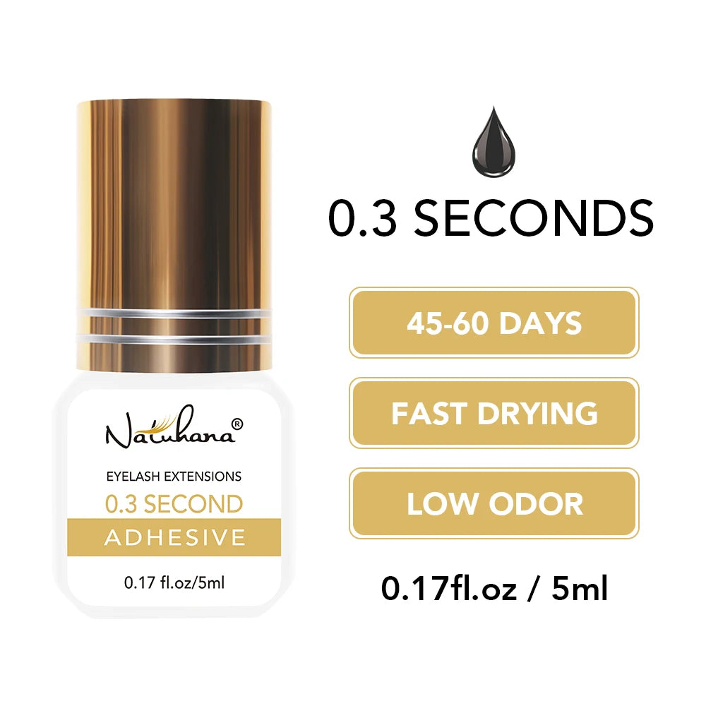Professional 5ml 0.3S 0.5S 1S 2S 3S Eyelash Glue Fast Drying Strong False Eye Lash Extension Glue Adhesive