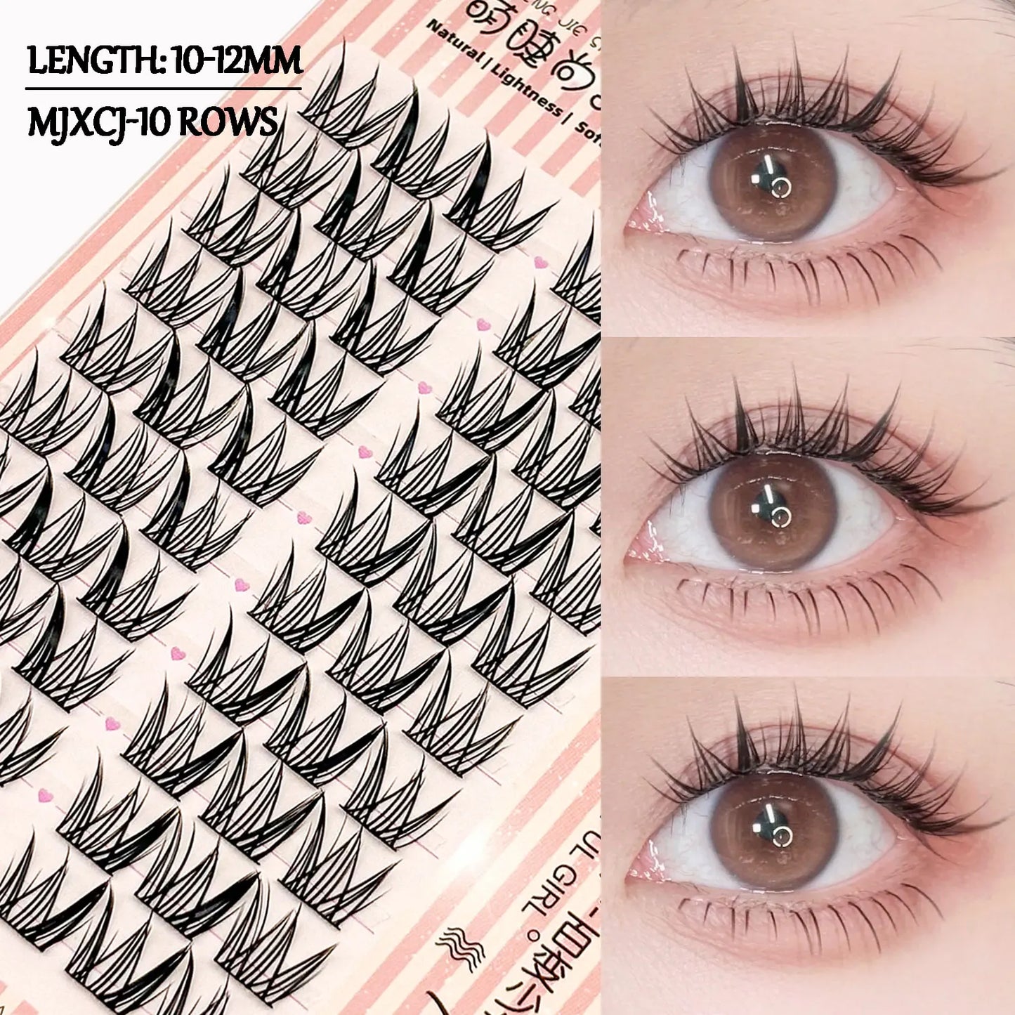 Noglue Eyelashes Natural False Eyelashes DIY Lashe Clusters Glue Strands Eye Lashes  Adhesive Eyelash Artificial Eyelashes