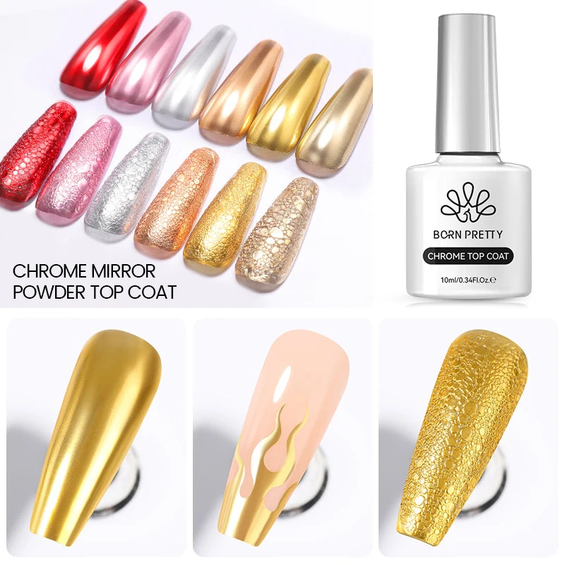 BORN PRETTY 10ml Sparkling Glitter Reflective Gel Nail Polish Sparkly Holo Shiny Pink Silver Black Gel Nail Art Salon Varnish