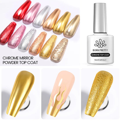 BORN PRETTY 10ml Sparkling Glitter Reflective Gel Nail Polish Sparkly Holo Shiny Pink Silver Black Gel Nail Art Salon Varnish