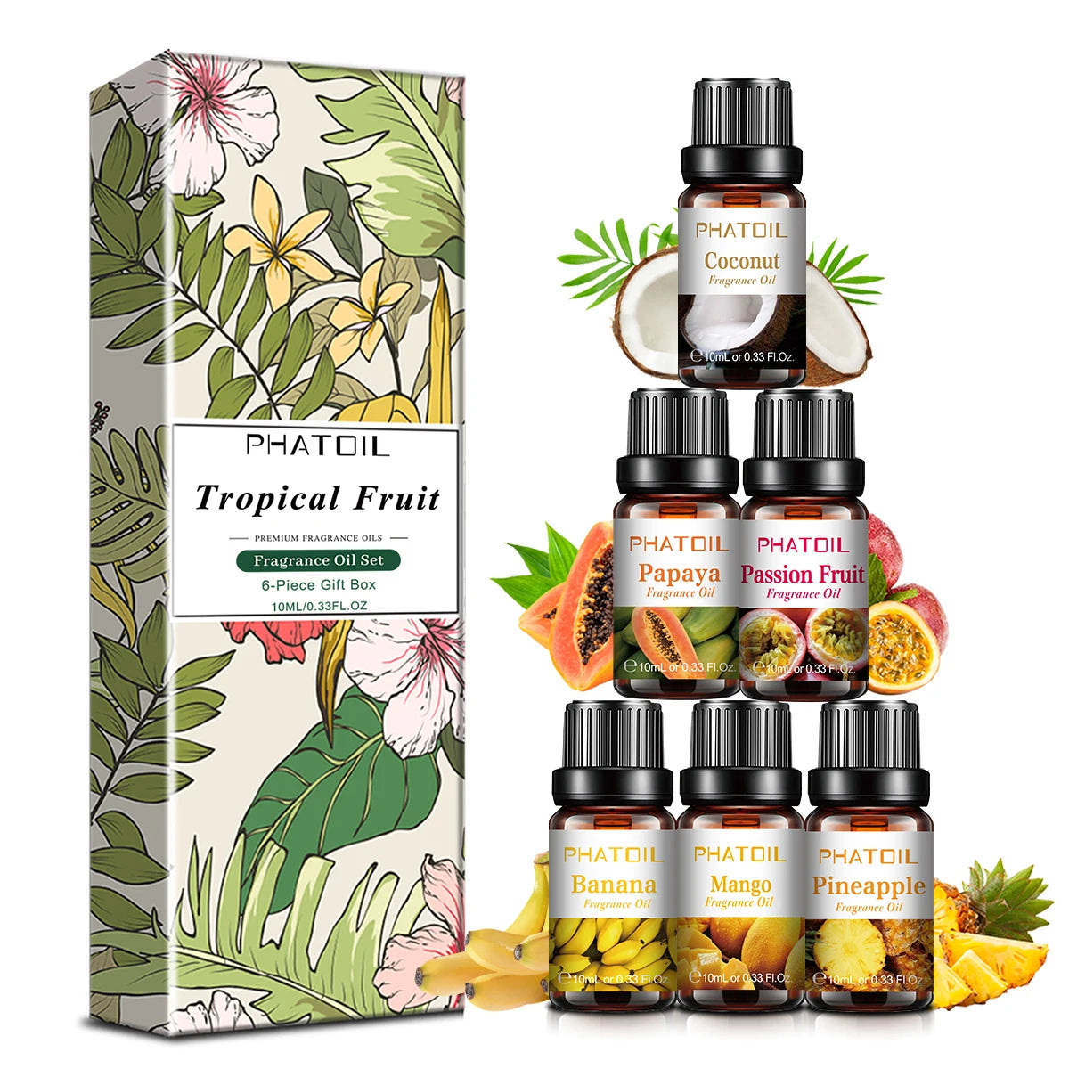 PHATOIL 10ml Fruit Fragrance Oil Mango Strawberry Apple Cherry Watermelon Sweet Aroma Fragrance Oils For Diffuser Candle Making