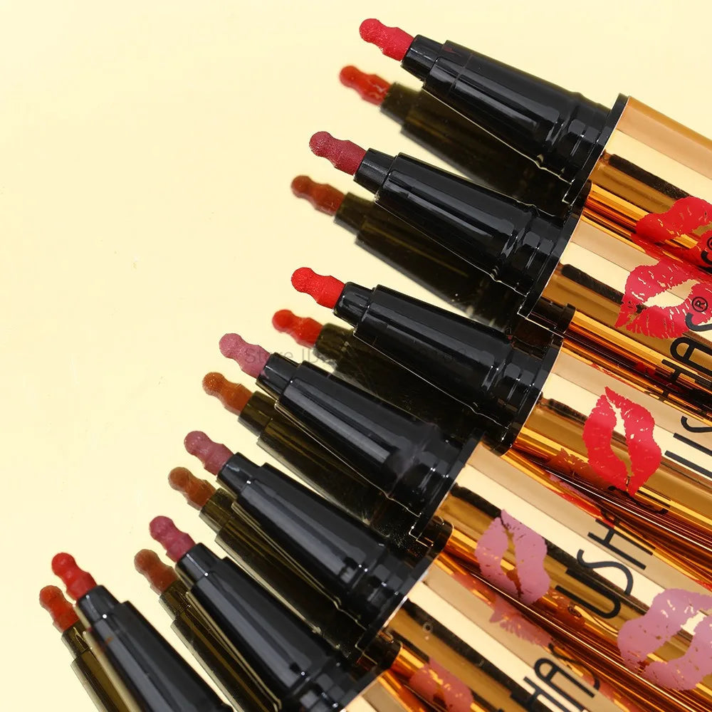 12 Colors Smooth Lip Liner Waterproof Long-lasting Lip Gloss Matte Velvet Non-stick Cup Moisturising Lipstick Makeup Cosmetics