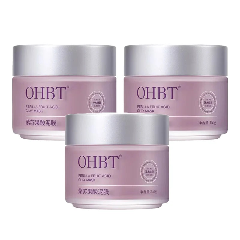OHBT Perilla Fruit Acid Clay Mask Deep Cleansing Mud Mask Oil Control Mask Deep Moisturizing Fast Absorption 150g