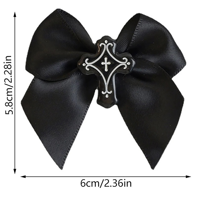 2Pcs Black Bow Small Hair Claw Women Girl Hair Grab Clip Side Clip Forehead Bangs Hair Styling Clip Sweet Headdress