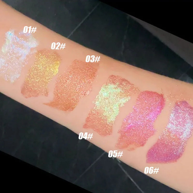 Pearlescent Chameleon Liquid Eyeshadow Diamond Shimmer Fine Sparkling Sequins Eye Shadow Lying Silkworm Highlighter Quick Drying