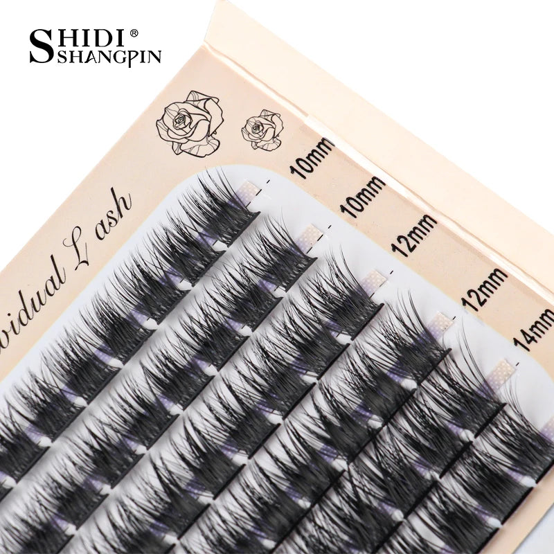 6 Rows 72 Cluster Individual False Lashes 10/12/14 mm Wispy Fluffy Fake Eyelashes Makeup Tools Eyelash Extension Tools Cilios