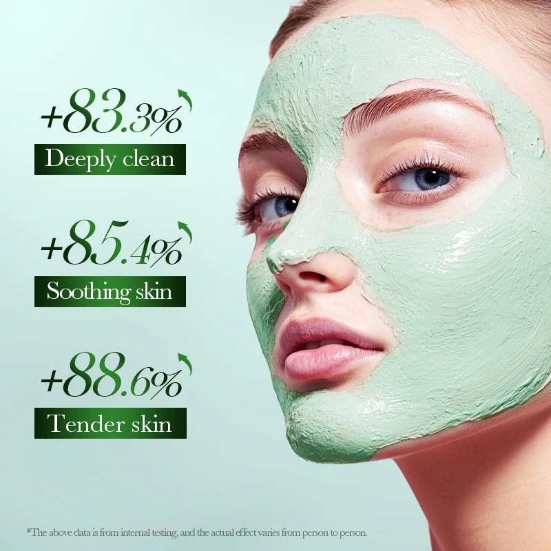 SADOER Green Tea Face Masks Stick Clay Mask Shrink Pores Deep Blackhead Remover Facial Cleansing Moisturizing