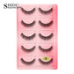 3D Faux Mink Lashes X05 Fluffy Wispy False Eyelashes 5Pairs Reusable Soft Volume Eyelashes Natural Look for Daily & Party Makeup