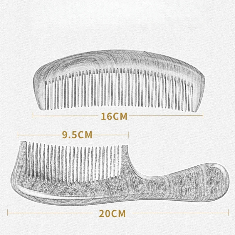 Natural Golden Silk Sandalwood Comb Crescent Type Anti-Static Comb Curly Hair Wooden Brush for Hair Comb Massage Hair HealthTool