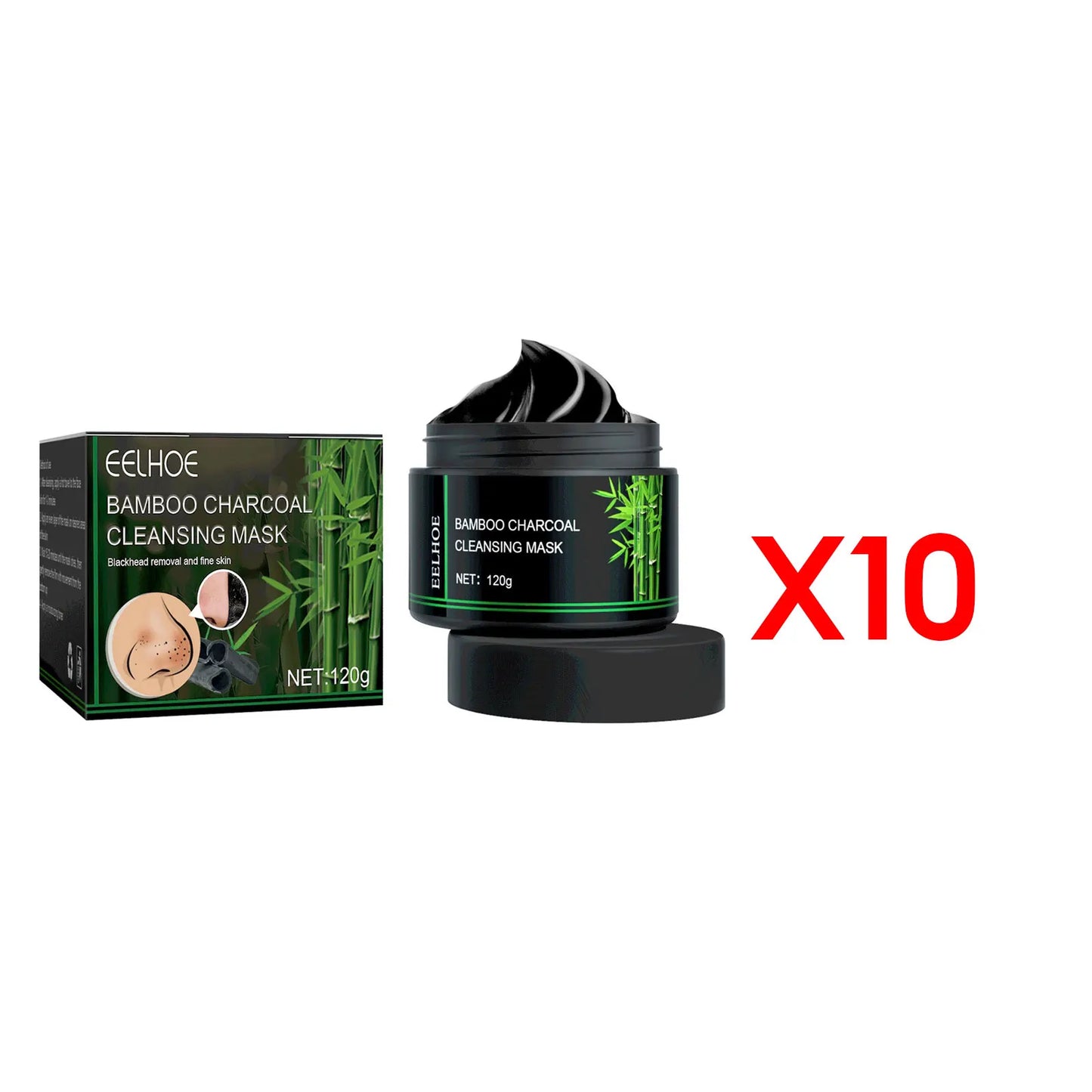 Eelhoe Charcoal Face Mask Nose Strips Toothpaste Blackhead Remover Clean Pores Teeth Whiten Oil Control  Face Teeth Clean Series