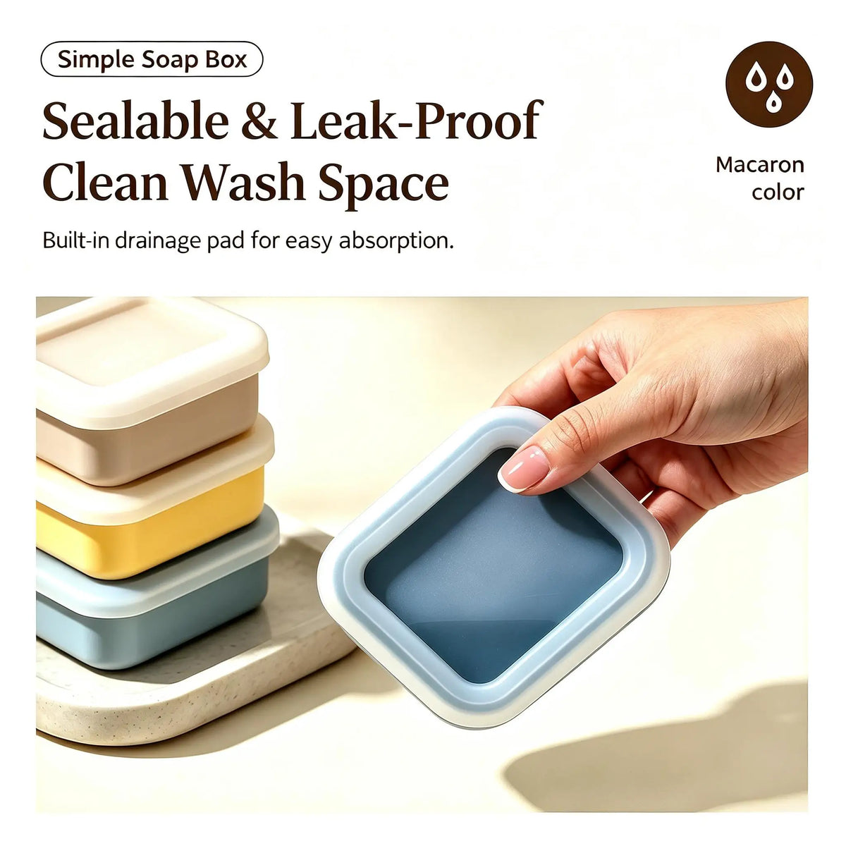 Portable Travel Silicone Soap Box, Waterproof Sealed Mini Bar Soap Holder for Outdoor, Kids & Daily Use