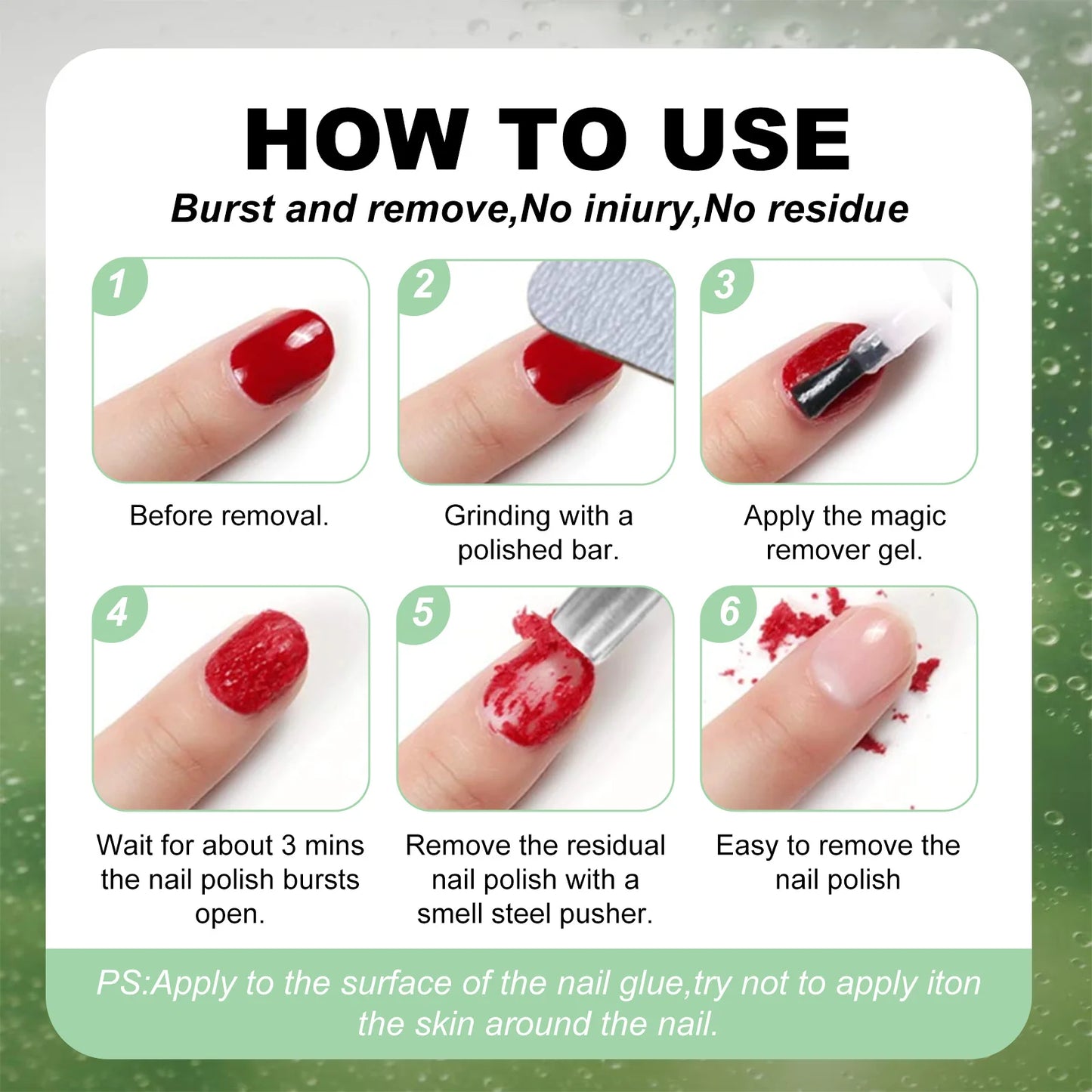 6pcs 15ml Gel Nail Polish Remover Soak-Off Gel Polish Remover, 1pc Removes Nail Polish In 2-5 Minutes 15ml 0.5fl.Oz