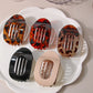Fashion Oval Flat Hair Clips for Women New Design Leopard Large Flat Round Claw Clip French Acrylic Lying Down Hair Accessories