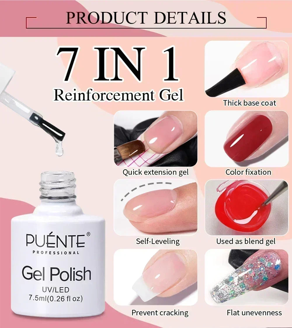 PUENTE 7.5ML Golden Gems Cat Magnetic Gel Nail Polish Pink Brown Blue Colors Golden Glitter Cat Eye Soak Off UV Nail Art Varnish