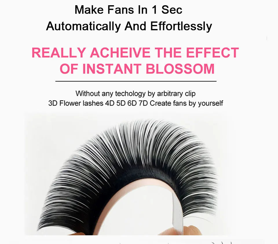 Goddess  Easy Fan Lashes  Faux Mink Eyelash Extension Fast Bloom Austomatic Flowering Self-Making Volume Soft Natural 5D 6D 10D
