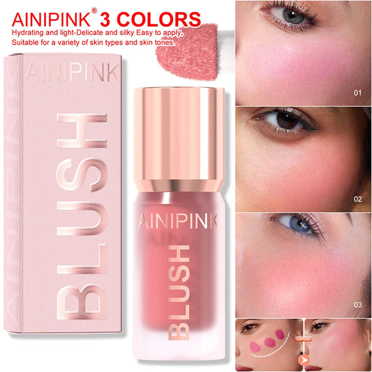 Matte Liquid Blush Cheek Tint Cheek High Pigmented    Long Lasting Transfer-proof Multi-use Natural Flush No Cakey US Stock Y2K