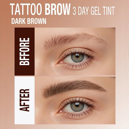 Semi-Permanent Tattoo Peel Off Eyebrow Gel Tint Cosmetics Waterproof Transfer-Proof Eyebrow Cream for Fuller Looking Brows