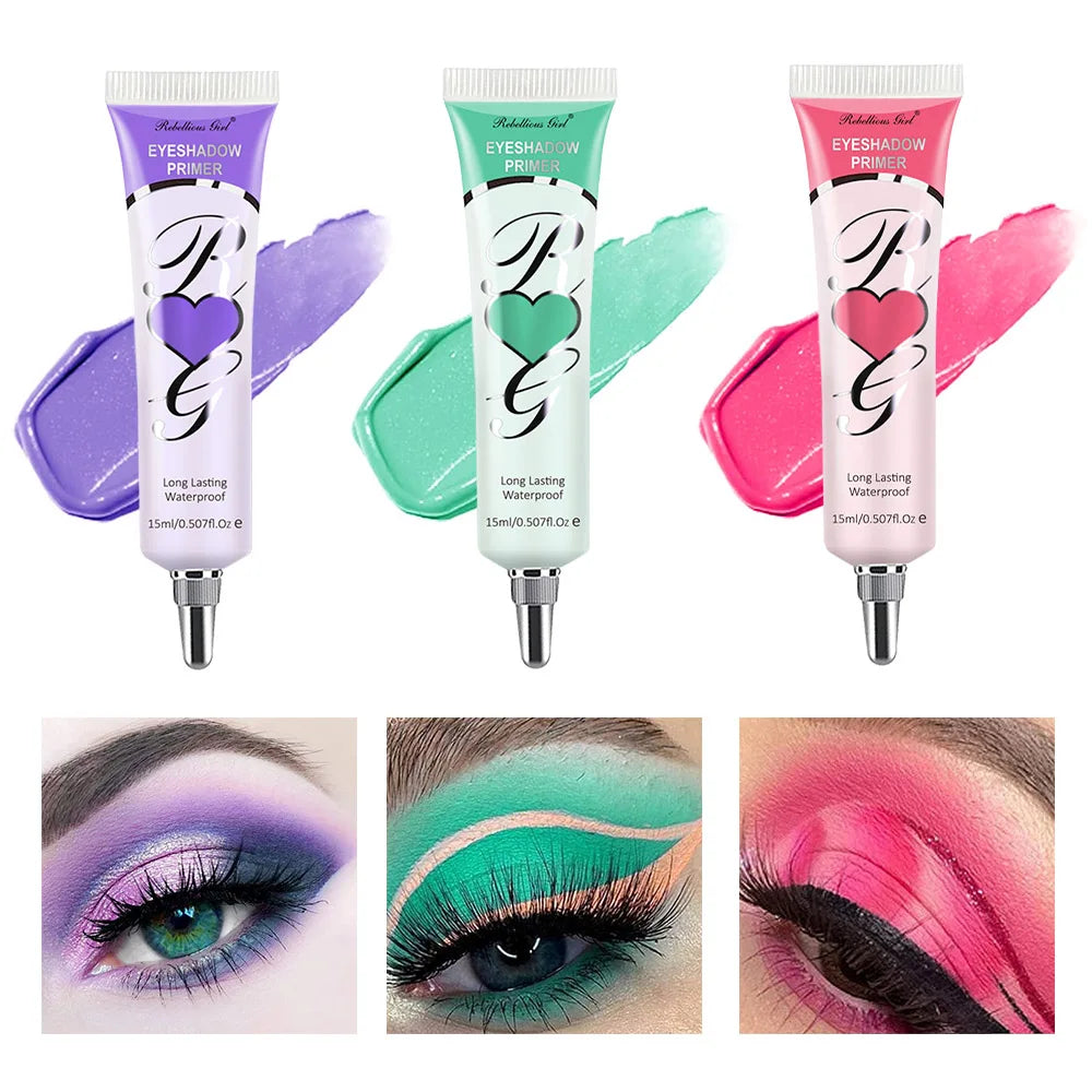 3pcs Matte Eye Shadow Primer Suitable for Oily Eyelid Eye Makeup Base Waterproof and Stain Resistant,Durable Cream Liquid Makeup