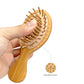 Natural Bamboo Hair Brush with Air Cushion - Scalp Massage, Anti-static Detangling Comb for Daily Hair Care & Styling