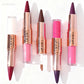 2IN1 Tapered Tip Lip Liner & Lipstick Gradient & Velvet Matte Finish Pearly Waterproof Non Stick Cup Liquid Lip Color Makeup Set