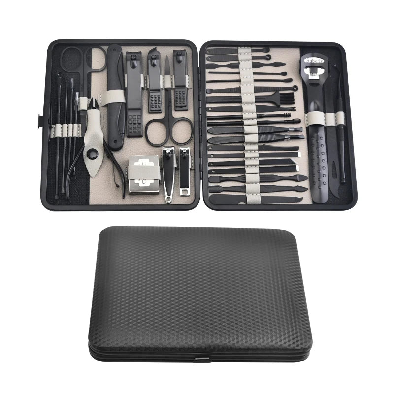 36 pcs New Professional Manicure Set Pedicure Grooming Kit Includes Scissors, Nail Files, and Travel Case Perfect for Gift