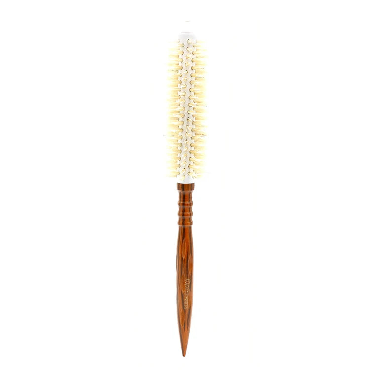 3Sizes Natural Boar Bristle Round Hair Brush Wooden Point Tail Curling Comb Salon Blow Dry Styling Brush for Fluffy Curls Bangs
