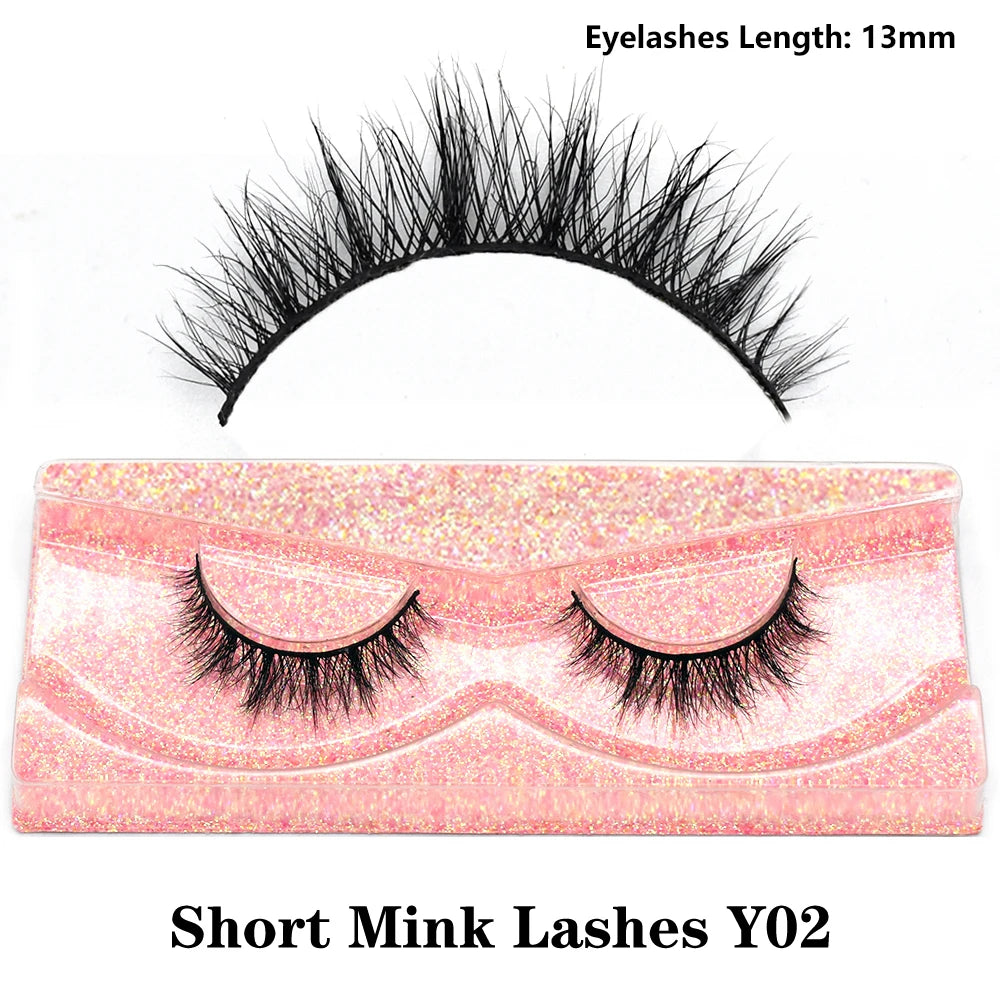 Half Eye Lashes Natural 3D Mink Short False Eyelashes Fluffy Wispy Cross Strip Fake Lashes Soft Half Eyelashes Extension Makeup