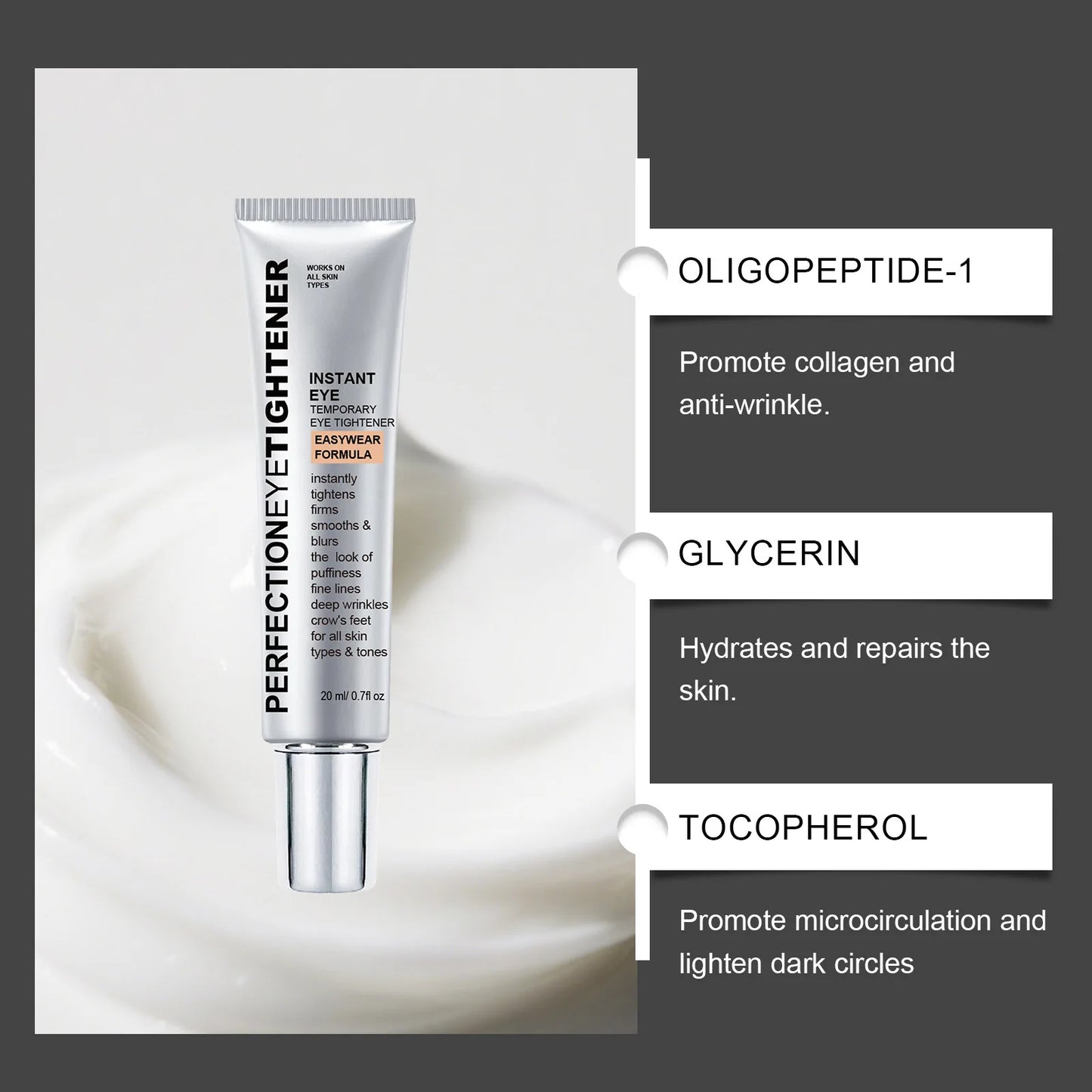 Firm Eye Cream Lifting Tighten Alleviate Eye Bags Dark Circles Moisturize Peptide Eye Cream