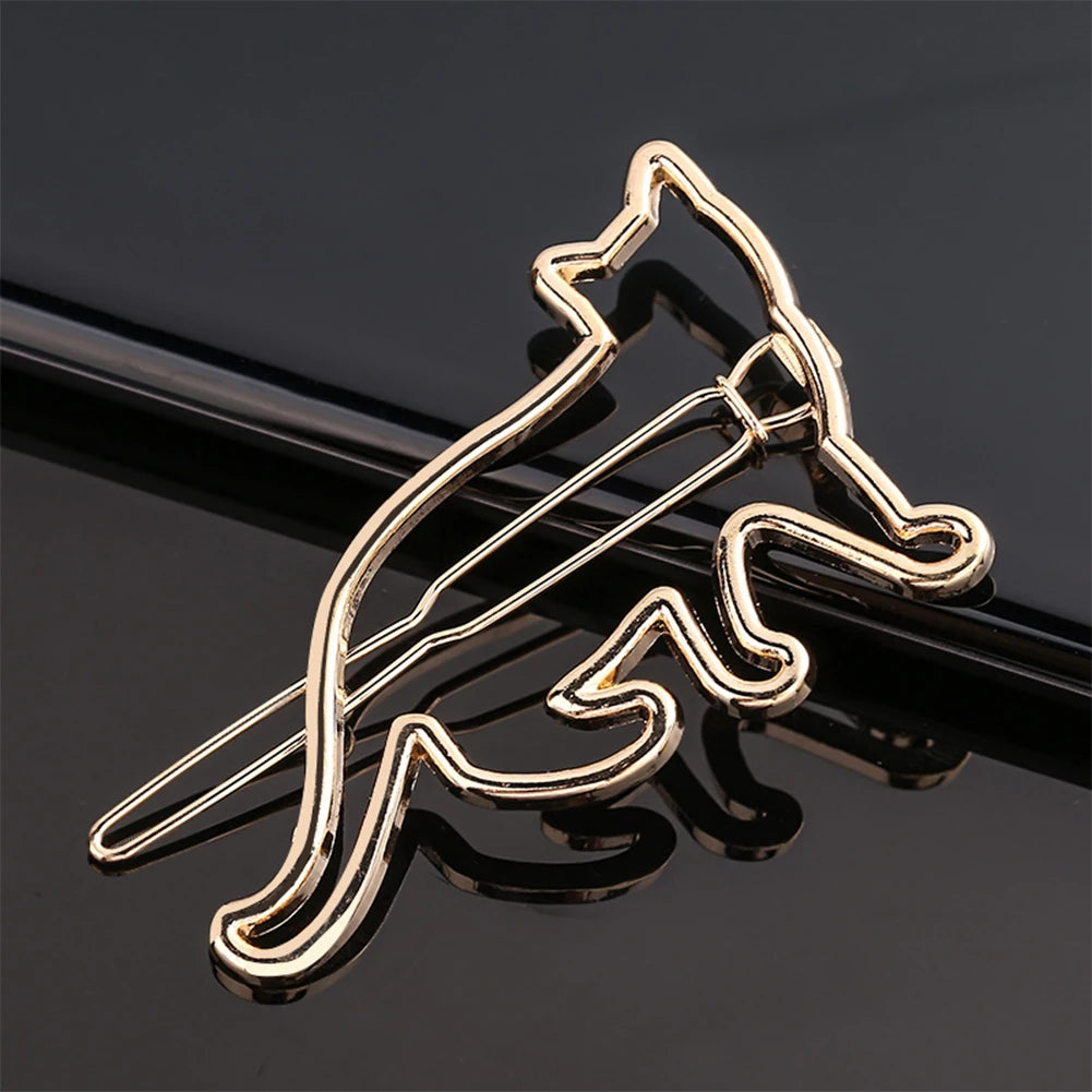 Triangle Moon Hairpin Fashion Women Metal Frog Clip Word Clip Elegant Star Round Barrette Alloy for Ladies Hair Accessories