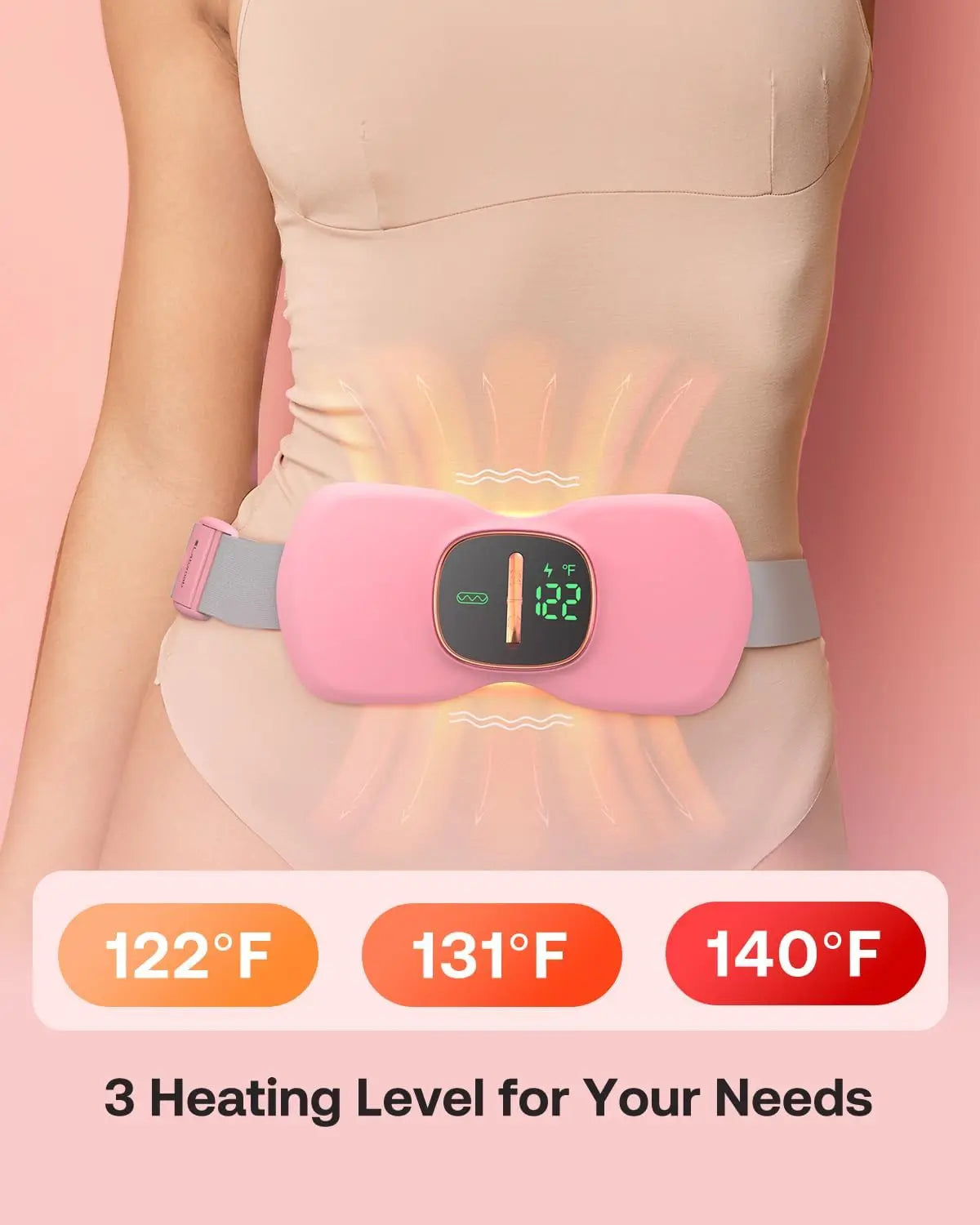 Menstrual cramp heating pad, portable period heating pad, pain relief heating pad for menstrual cramps, back or abdominal heatin