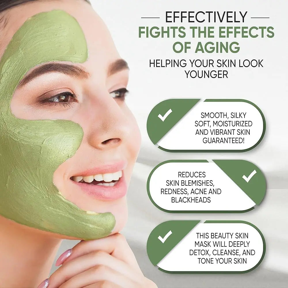 LAIKOU Matcha Mud Face Mask Deep Cleansing Oil-Control Clay Facial Mask Moisturizing Packs Facial Korean Skin Care Mud Masks
